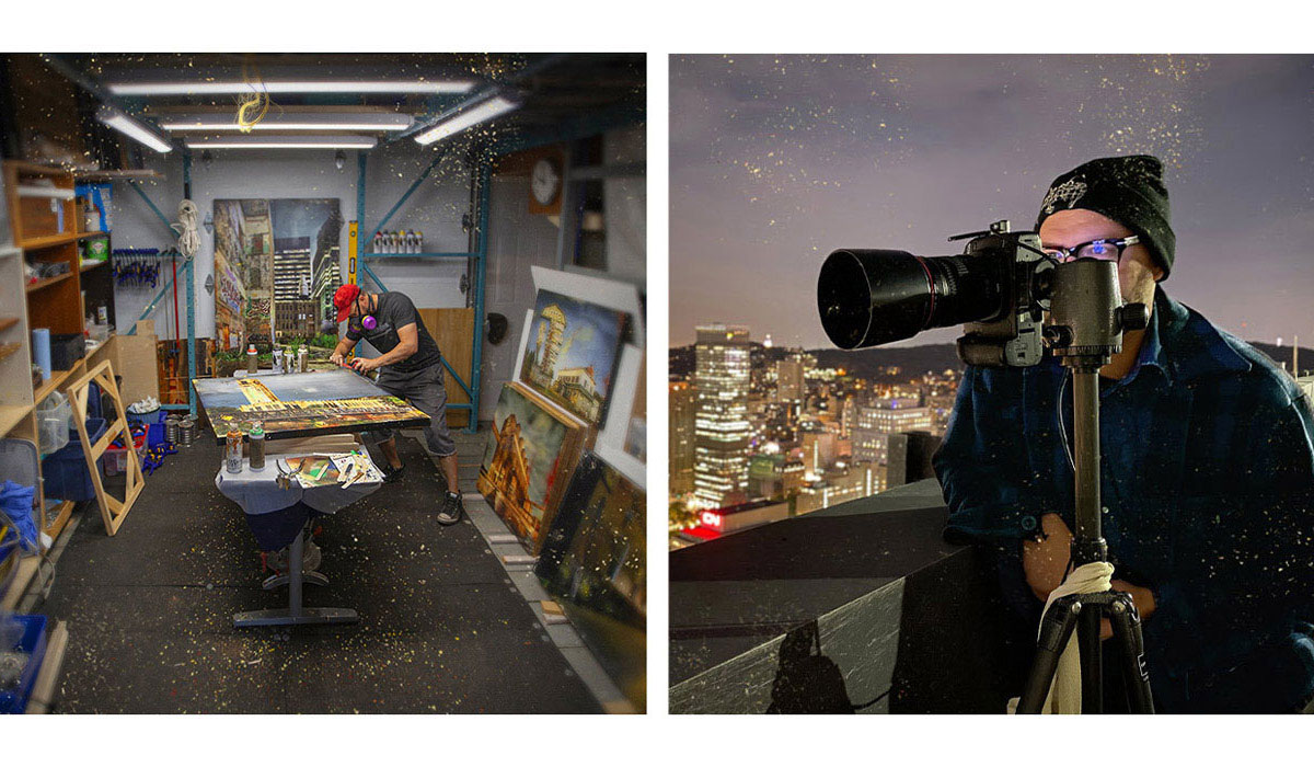 Travail en atelier et shooting nocturne par Pascal Normand Artiste Photographe
