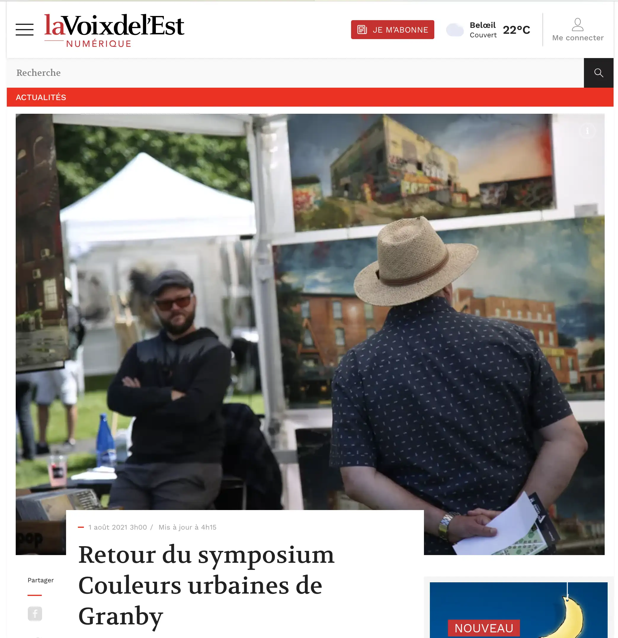 Article La Voix de L'EST 2021 - Pascal Normand au symposium de Granby
