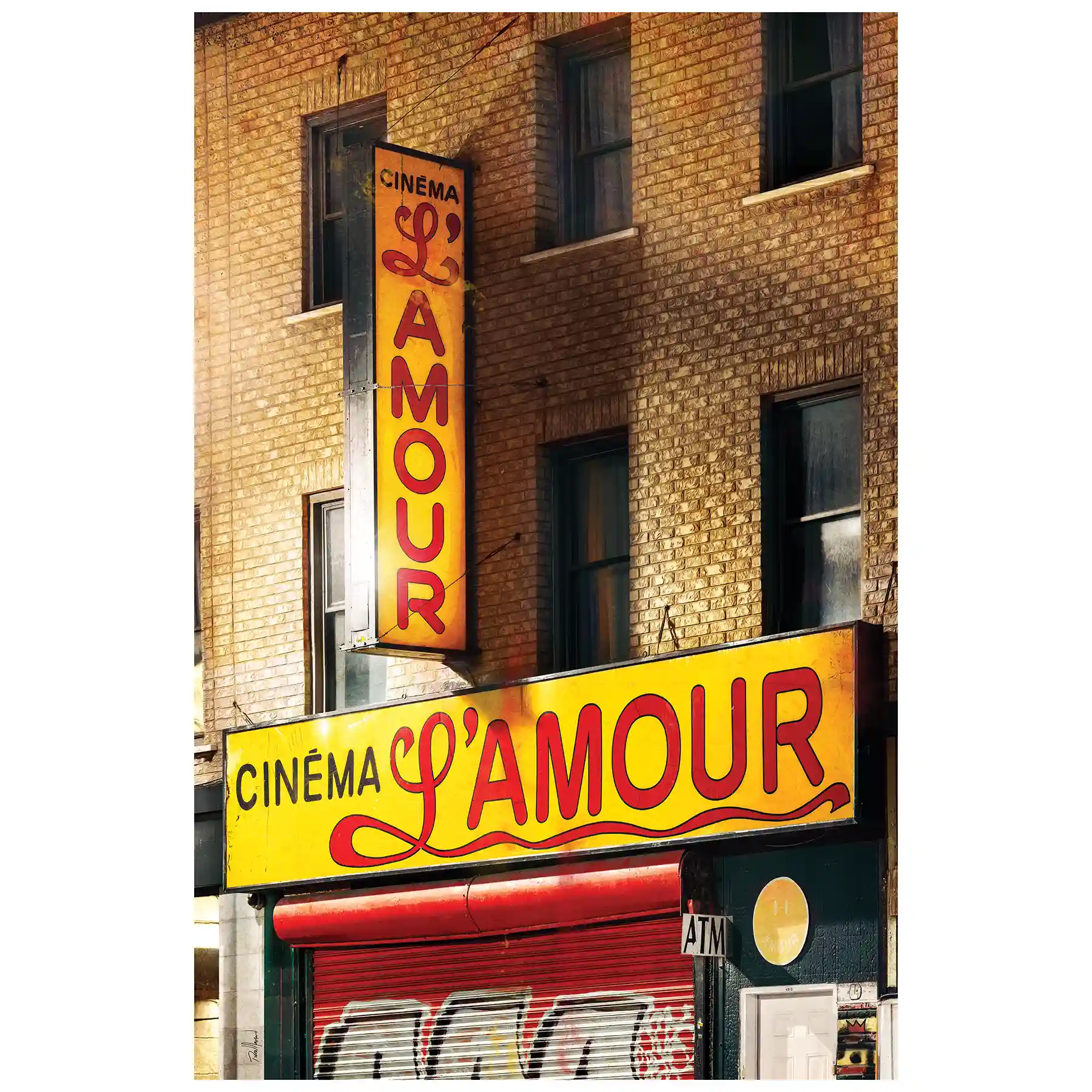 Oeuvre "CINÉMA L'AMOUR (OU L'AMOUR AVEC UN GRAND C)" par l'artiste visuel Pascal Normand (version crop - reproduction affiche)