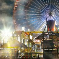 Closeup sur l'oeuvre "FERRIS WHEEL" de l'artiste visuel Pascal Normand